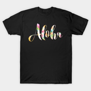 Aloha Typography Pineapple Collage T-Shirt